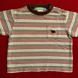Gymboree striped shirt with bear on pocket